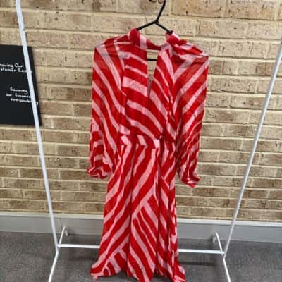 Anthropologie Womens Maeve Mock-Neck Bishop-Sleeve Maxi Dress Size 0 