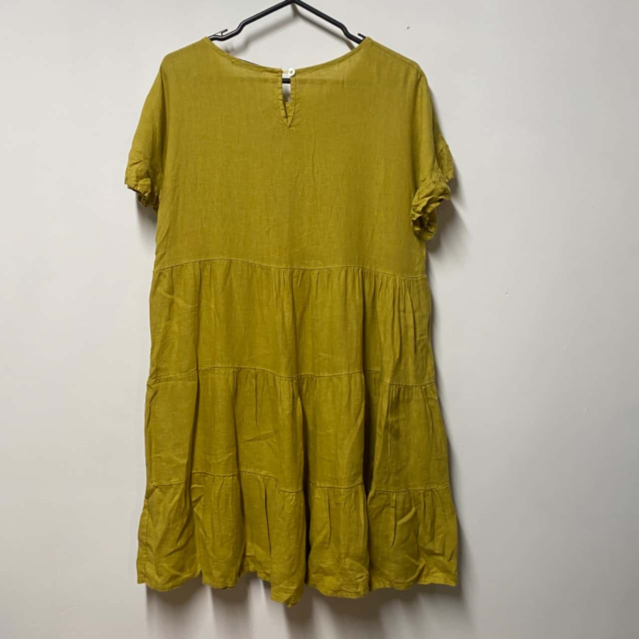 chinese dress ladies Valentina Naldi white 100% linen spagetti strap dress size L (best fit   Dear Little Panko
