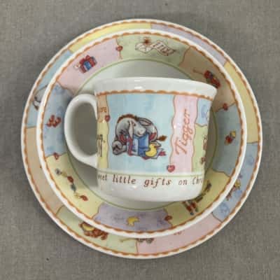 Plate, bowl and cup set. Classic Pooh, by Royal Doulton, Christening Collection