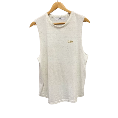 C&M Camilla and Marc Womens  Size M / S Tank Top Cream / Gold Speckled 