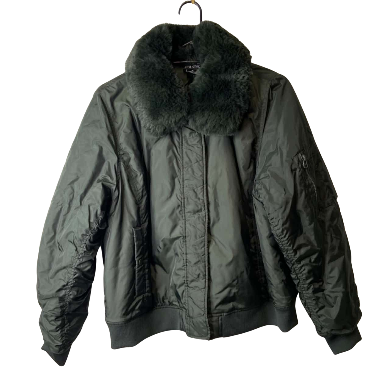 City Chic Womens Size M Bomber Jacket Green (s)