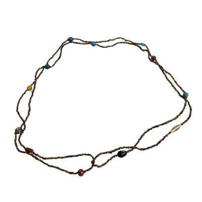 Delicate Multi-Strand Beaded Necklace with colourful accents