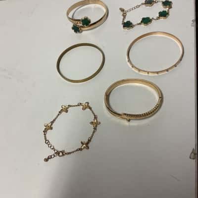 Assorted  Womens Bracelets Gold / Green tones