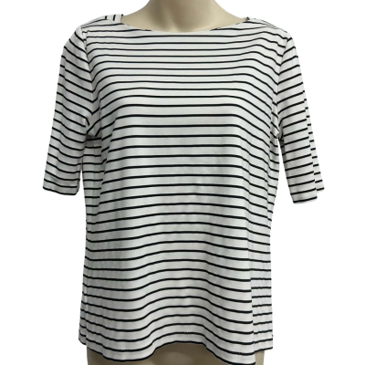Country Road Womens Size M Black & White Striped Shirt