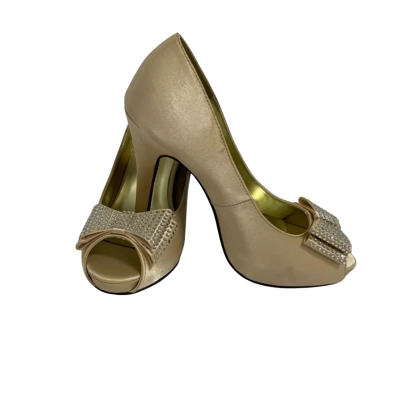  Pin Up Couture Womens  Size 6 Heels Champagne 
