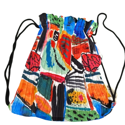 Gorman x Kindah Khalidy Multicoloured Pleated Drawstring Bag