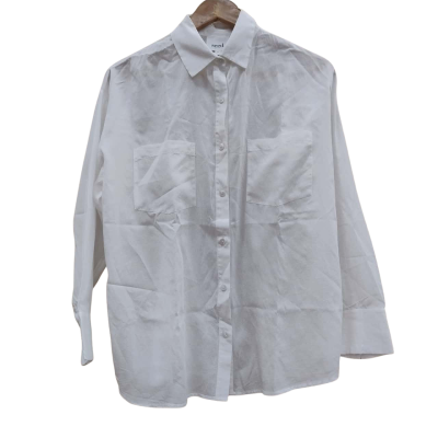Seed Womens Size 8 Button Up Top White (14)
