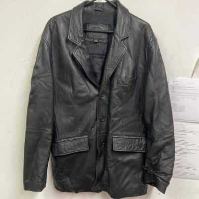  Mens Ciro Citterio  Size XXL Leather Jacket Black  