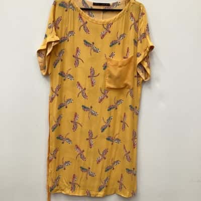 Zara basic Womens  Size M Multicoloured / Yellow dragonfly dress