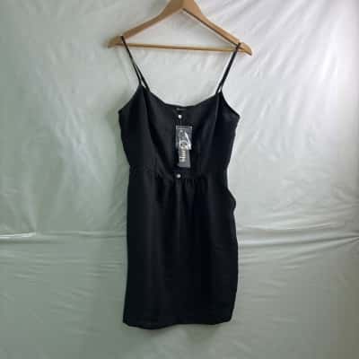 Bluejuice Womens Size 12 Mini Shoestring Strap Dress Black BNWT