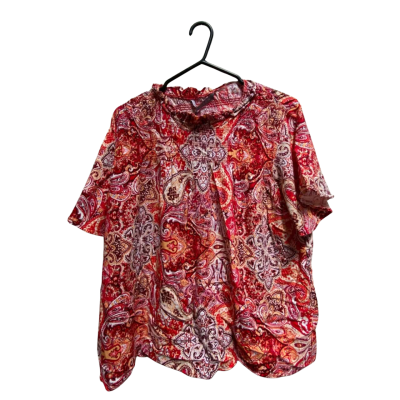 Katies Womens  Size 16 Short Sleeve Top Multicoloured / Red 