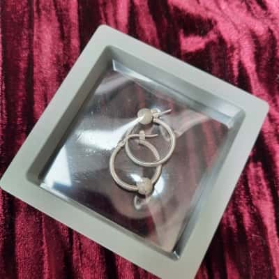 Italian Hoop Earrings Sterling Silver. Small 
