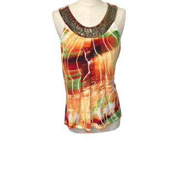 Frank Lyman Womens  Size 10 Sleeveless Top Orange 