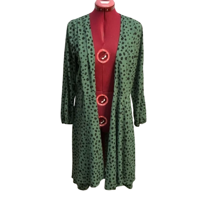 Caroline Morgan Womens  Size 10 Long Cardigan Black  / Green 