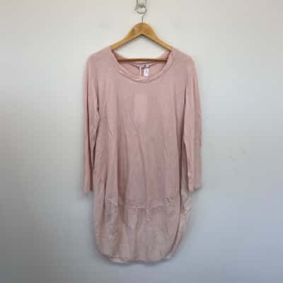 Millenium Hevea Made In Italy Pink Long Sleeve Mini Dress  Size 10