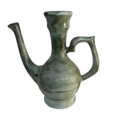 Ceres Green Patterned Pottery Jug Lid Missing Approx 24 x 21cm