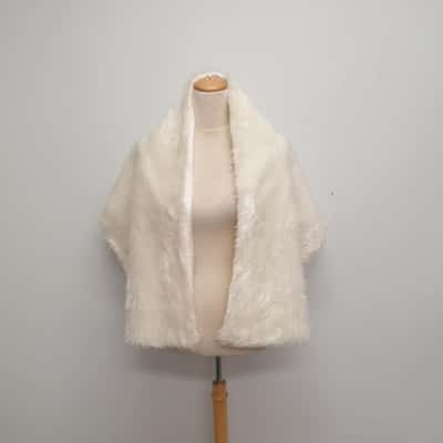 Stunning Shimmer Cream /Faux Fur /Theatre/Show/ Shawl /Wrap Size 12/14 
