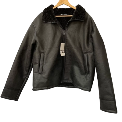 Zara Mens  Size XXL Winter Jacket Black  