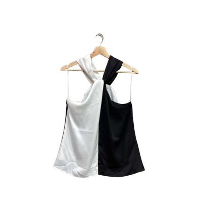 Portmans Womens Size 10 Black Spliced Halter Neck Top 