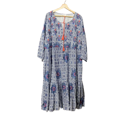BNWT Fella Hamilton Womens Size XL Navy/White Floral Free Size Dress 