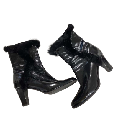 Francesca Womens  Size 40.5 Stunning Italian Black Heeled Boots