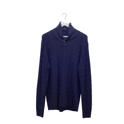 Tokyo Laundry Outfitters Vintage Cable Knit Navy Blue Jumper Size XL