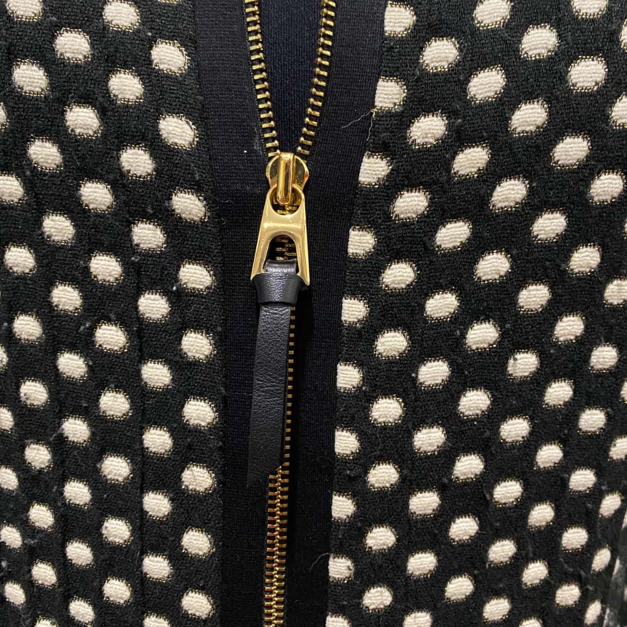 Marcs Womens Size 8 Front Zipper Black/White Polka Dot / Gold detailing(s)