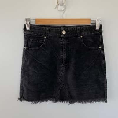 Nunui Black Denim Mini Skirt  Size 8