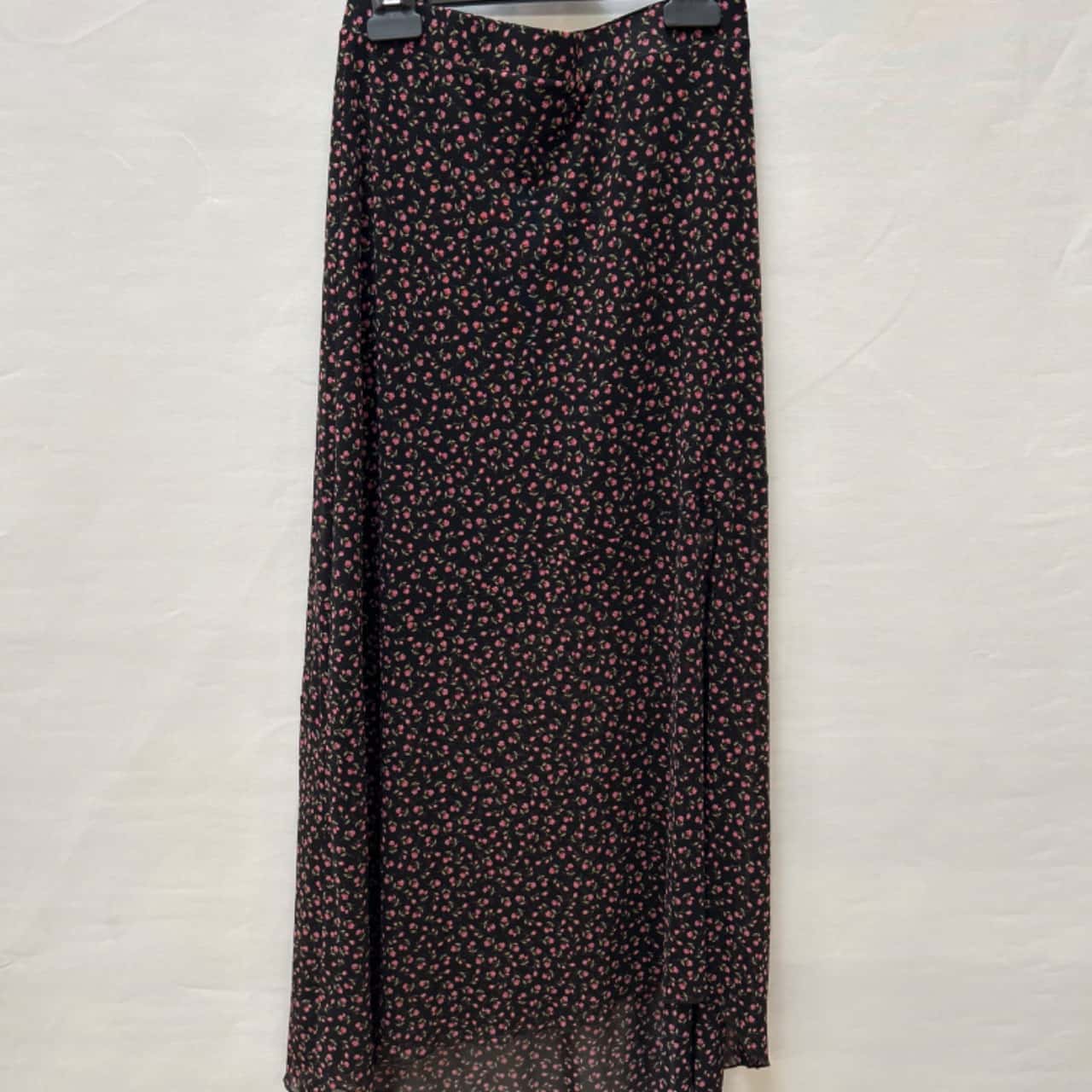 Sportsgirl Womens Size XS Midi Black / Floral skirt