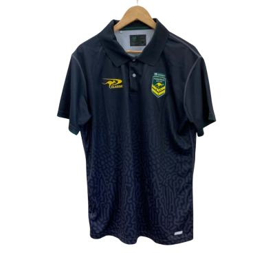 NRL Mens  Size XL Polo Shirt Navy Blue /Green Kangaroos