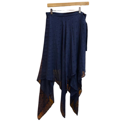 Sass & Bide Womens  Size 12 Asymmetrical Hemline Skirt / Wrap Skirt Navy Blue 