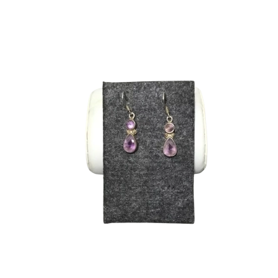  Womens Earrings Purple Amethyst/ Silver 
