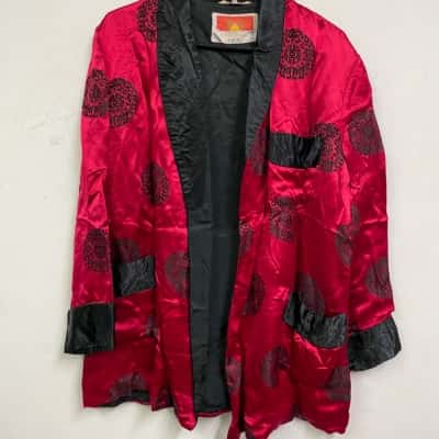  Mens  Size 44 Open Jacket Black  / Red vintage
