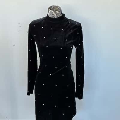 Zara Women's Size 12 Bodycon Dress Black  