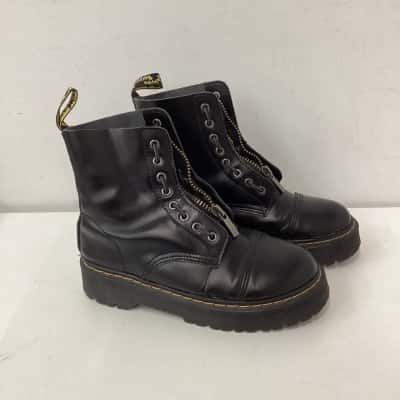 Dr Martens Leather Zip Boots Black - Size EU 42