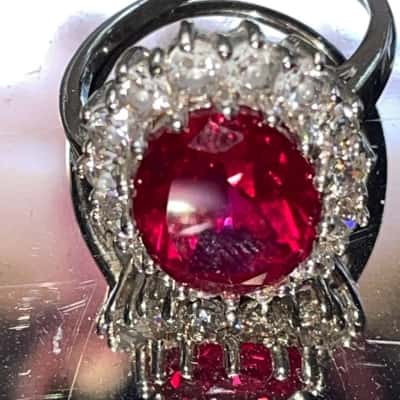  Women's Ring Marked 925 Red stone 