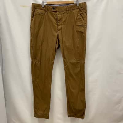 Superdry Mens City Slim Chino Pants Size XL Brown 
