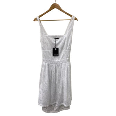 Nunui Womens  Size 14 Mini Dress White Broderie Anglaise Lace