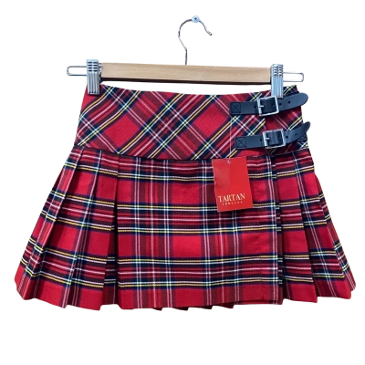 Tartan Threads Kids Red Tartan Kilt Skirt Size 7-8Y