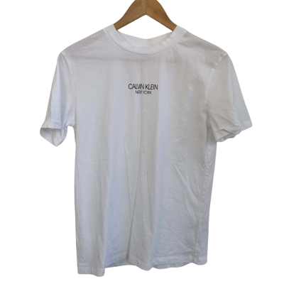 Calvin Klein Womens  Size M Short Sleeve Top White 