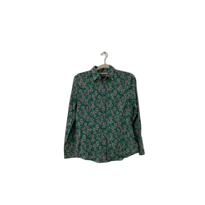 Herringbone  Size 12 Green / Pattern / Pink  long sleeve shirt