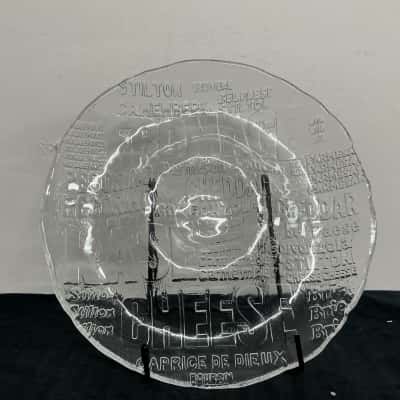 Retro Glass Cheese Platter 