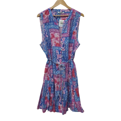 Just Jeans Womens  Size 22 Casual Dress / Floral Dress / Midi Dress / Sleeveless Dress  Blue / Pattern / Pink  
