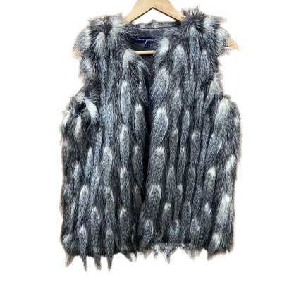 French Connection Grey Faux-Fur Vest Jacket Size S