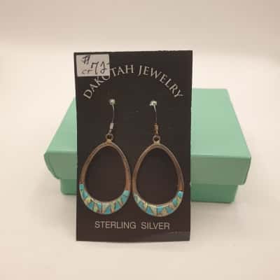  Womens Earrings Blue / Silver 