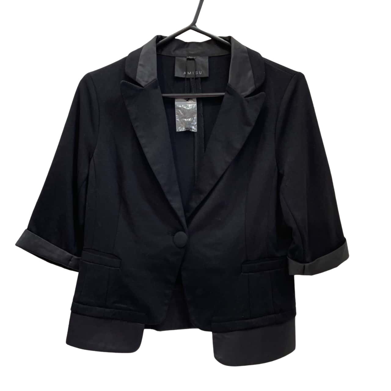Amisu Womens Size 10 / 38 Black short waisted Evening Jacket (s)
