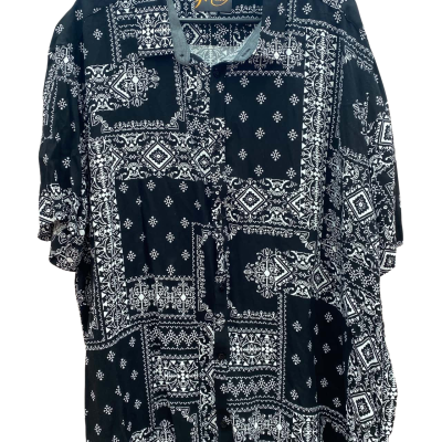 Johnny Bigg Mens  Size XXXXL Hawaiin Shirt Black  / White 