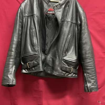  Mens Biker Jacket Black  
