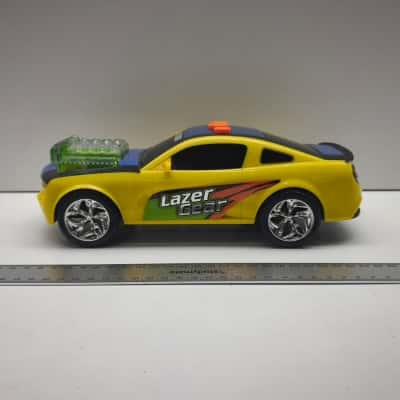 Max Turbo Lazer Gear Yellow Muscle Car Toy Exposed Engine Sound Lights 28cm