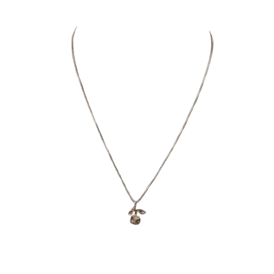 Silver Chain with Silver Flower Pendant